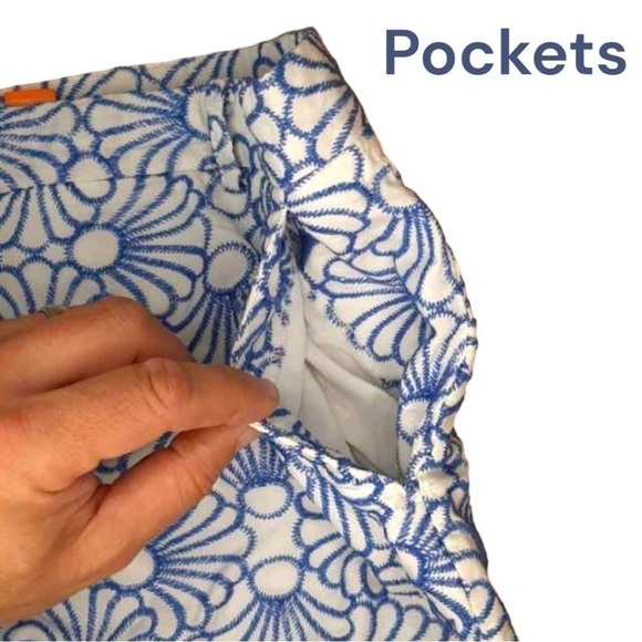 Joe Fresh Cotton Floral Embroidered Blue & White Shorts - Picture 5 of 12